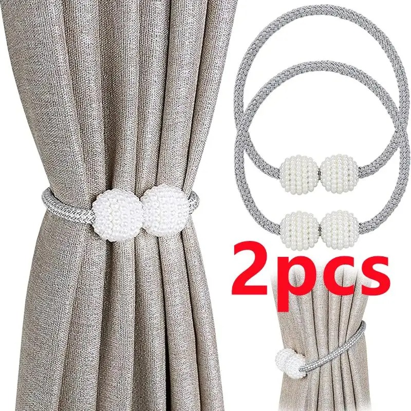 Home Bathroom Equipment - 1/2PCS Pearl Magnetic Curtain Clip Curtain