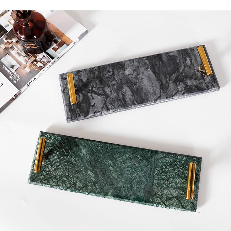Home Center Bathroom Accessories - Nordic Natural Marble Tray Decoration Cosmetics