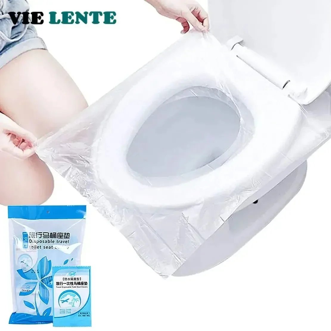 Home Bathroom Equipment - 10/50PCS Biodegradable Disposable Plastic Toilet Seat