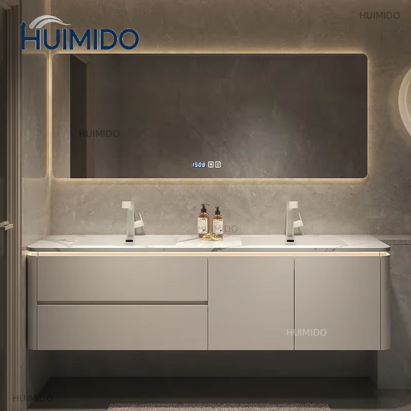 Home Bathroom Vanity Combo - Luxury Wooden Bathroom Cabinet Multipurpose Wall