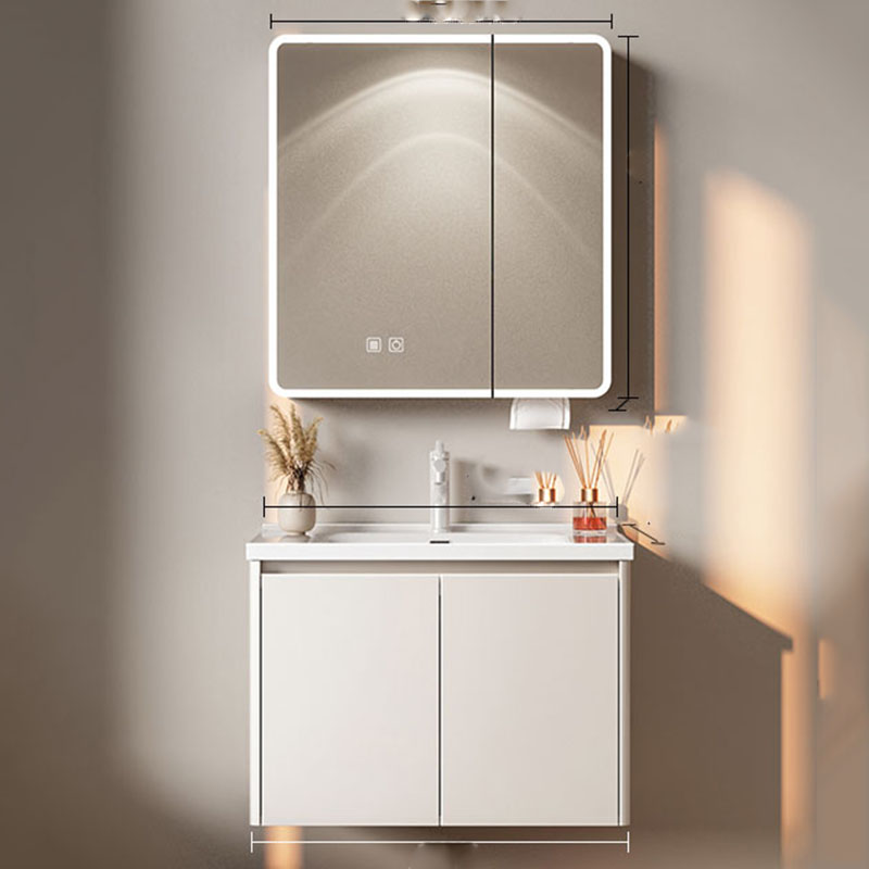 Home Bathroom Vanity Combo - White Luxury Bathroom Cabinet Storage Organizer