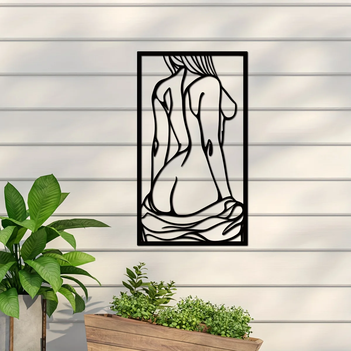 Home Goods Bathroom - 1pc Metal Art Wall Decor, Black
