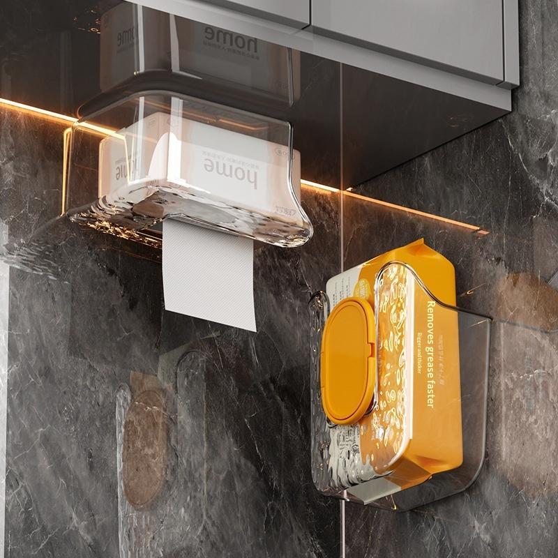Home Bathroom Towel Dispenser - Wall Mounted Wet Wipes Dispenser Self-Adhesive