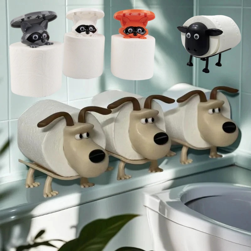 Home Center Bathroom Accessories - Fun Dog Raccoon Sheep Toilet Paper