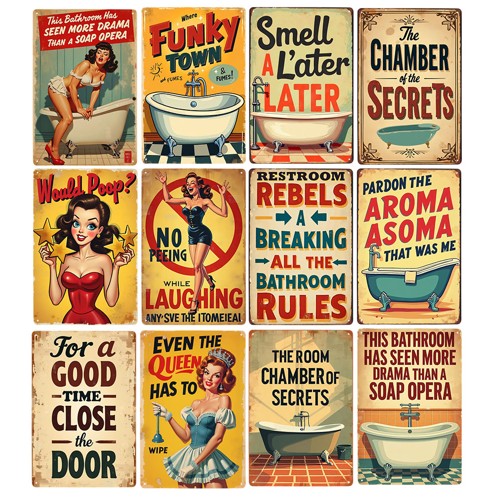 Funny Bathroom Rules Vintage M - огляд і ціна Home Bathroom Rules