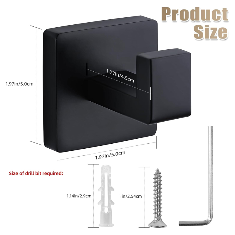 Matte Black Towel Hook Stainle - огляд і ціна Home Bathroom Towels