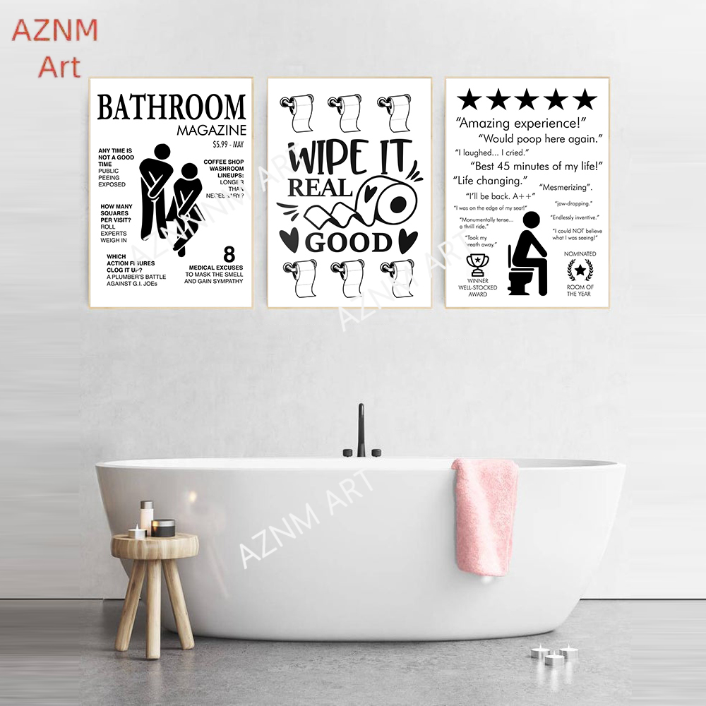 Wall Art Canvas Painting Funny - огляд і ціна Home Bathroom Rules