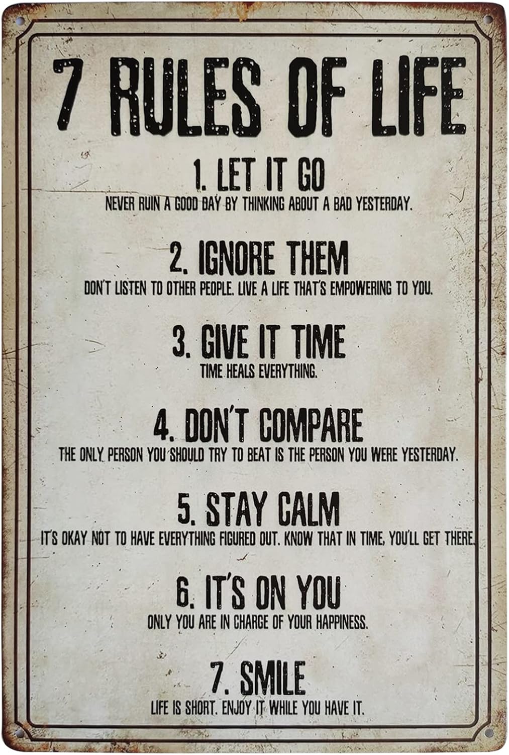 7 Rules of Life Vintage Metal  - огляд і ціна Home Bathroom Rules