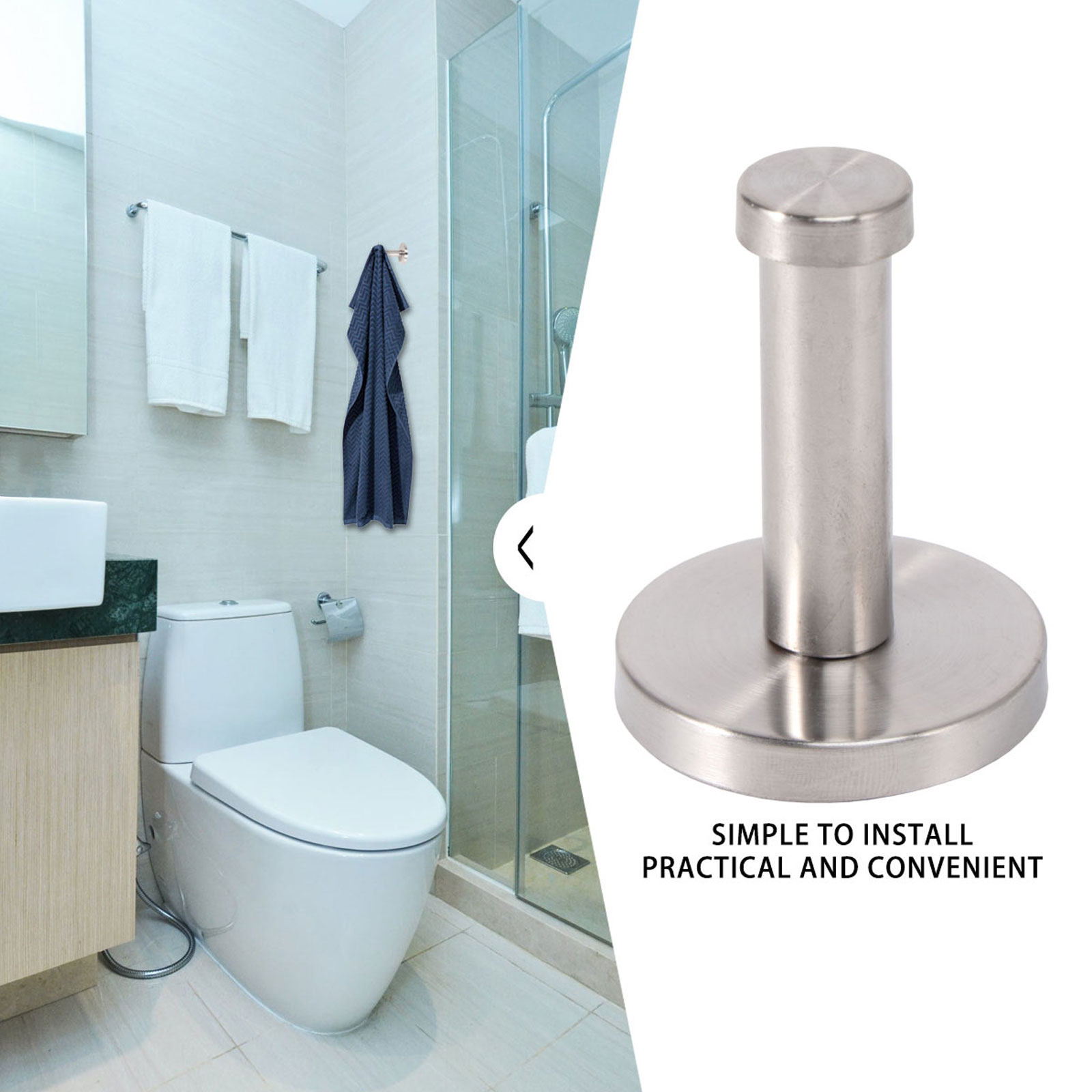 6Pcs Metal Hooks Stainless Ste - огляд і ціна Home Bathroom Towels