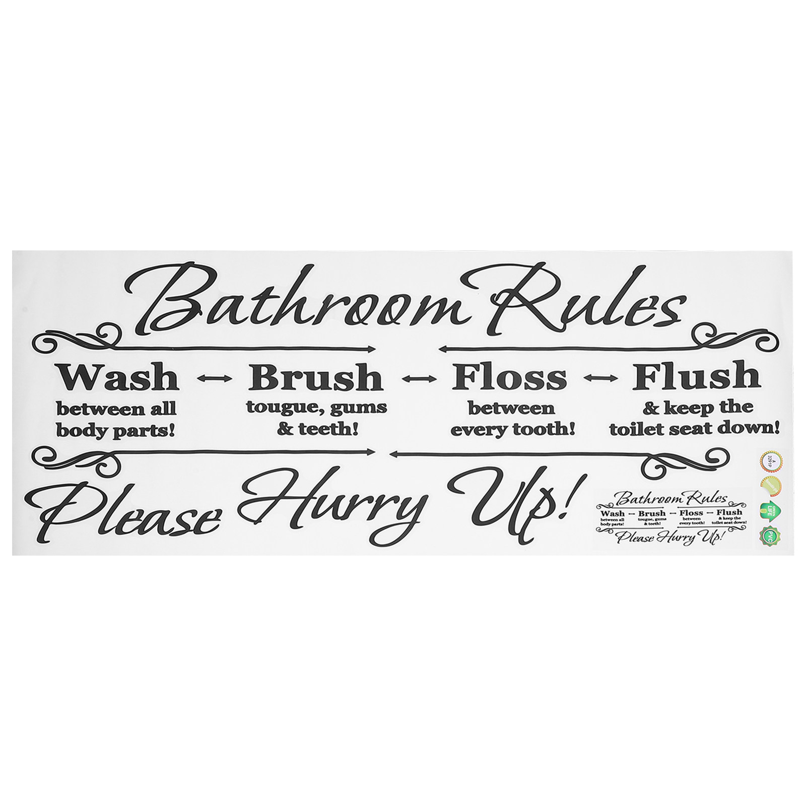 Bathroom Rules Wall Sticker Re - огляд і ціна Home Bathroom Rules