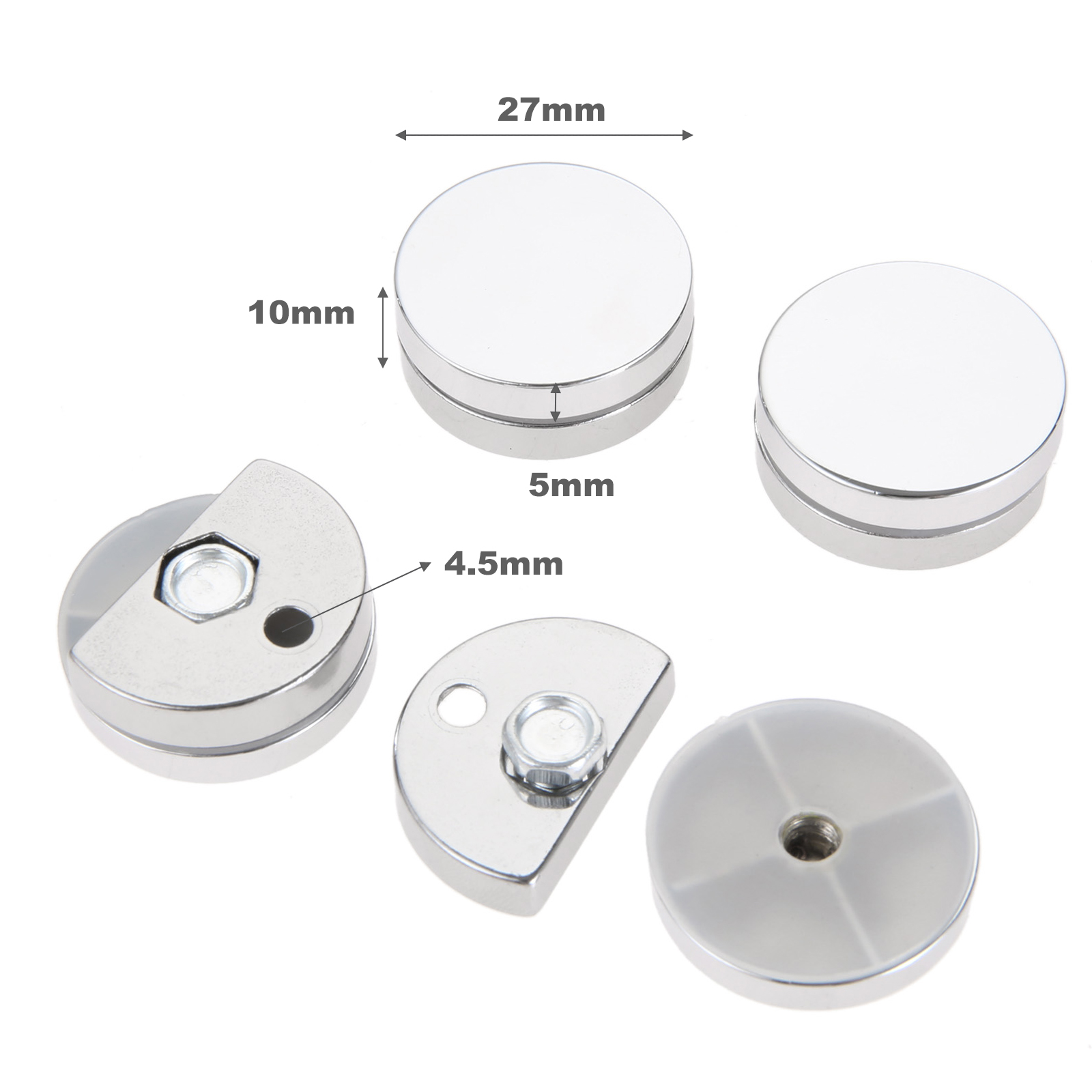 4Pcs 27mm Round Glass Clamp Mi - огляд і ціна Home Hardware Bathroom Mirrors