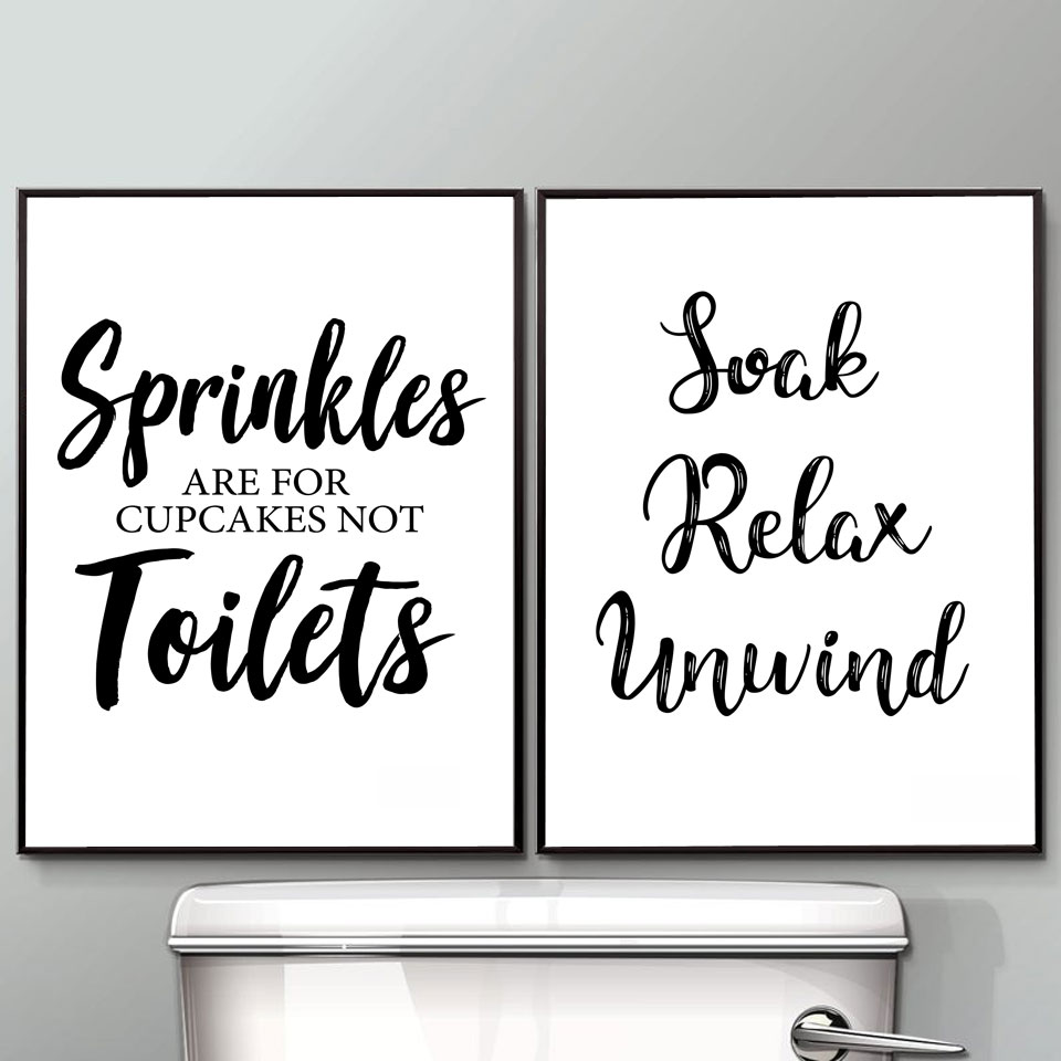 Wall Art Canvas Painting Funny - огляд і ціна Home Bathroom Rules