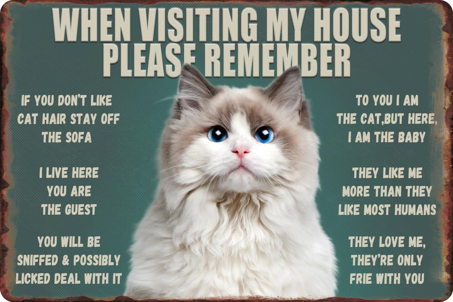 Funny Cat Metal Tin Sign - Whe - огляд і ціна Bathroom Home Visit