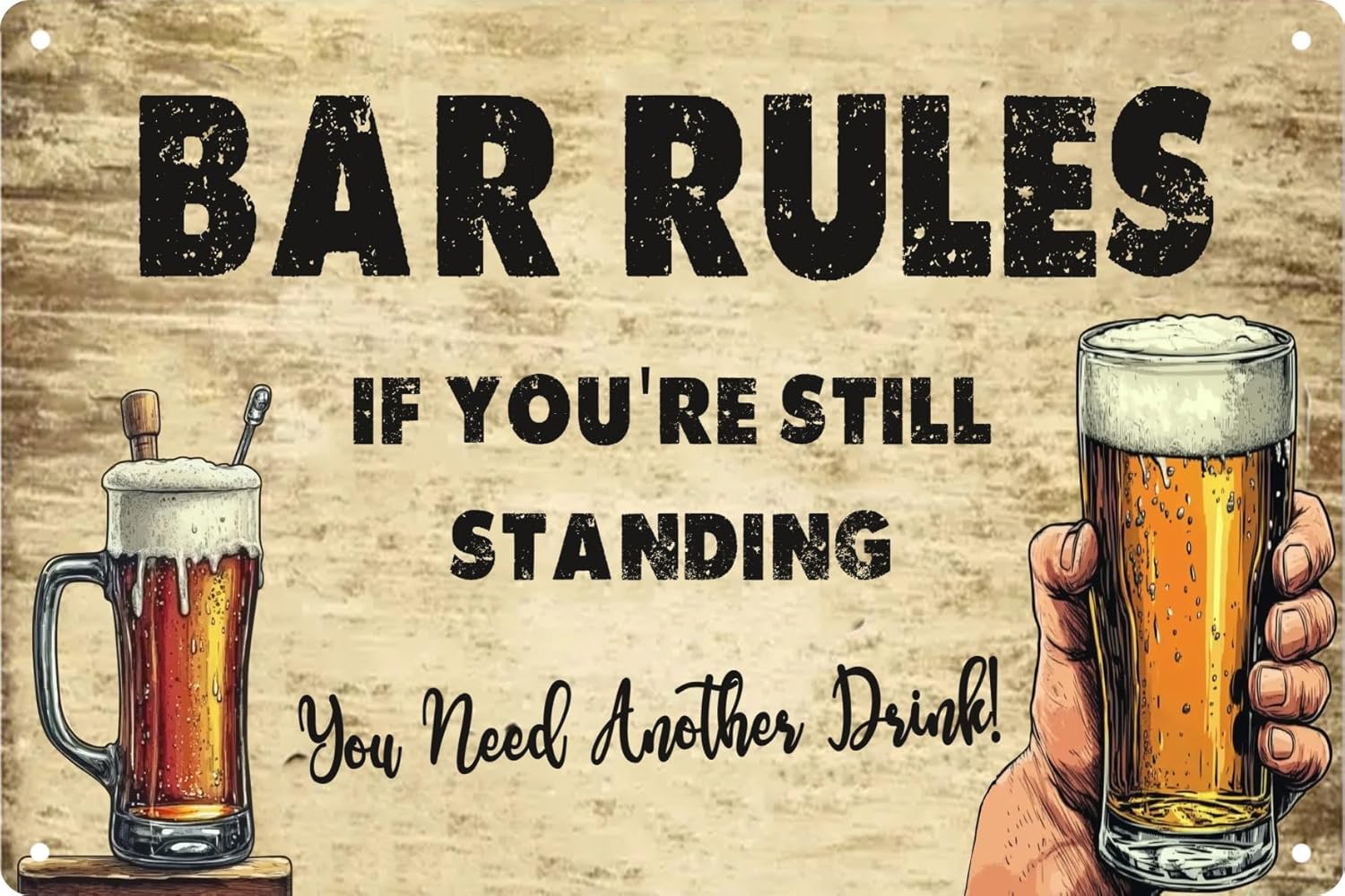Funny Retro Metal Tin Sign Bar - огляд і ціна Home Bathroom Rules