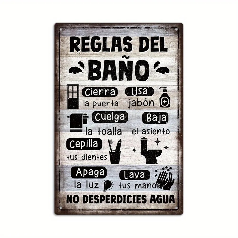 1pc Spanish Vintage Bathroom R - огляд і ціна Home Bathroom Rules