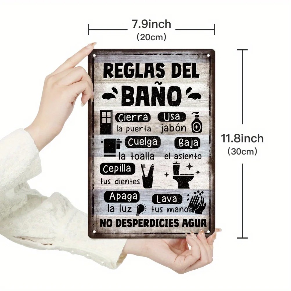 1pc Spanish Vintage Bathroom R - огляд і ціна Home Bathroom Rules
