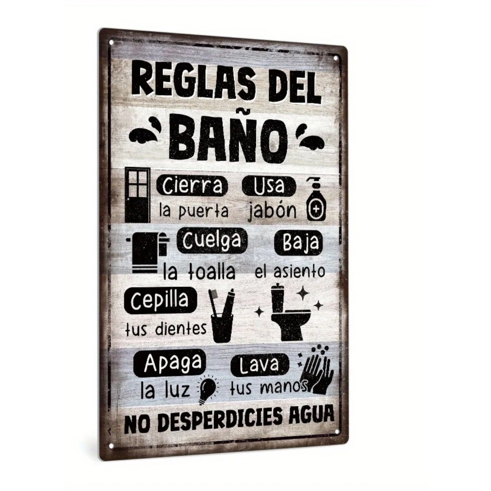 1pc Spanish Vintage Bathroom R - огляд і ціна Home Bathroom Rules