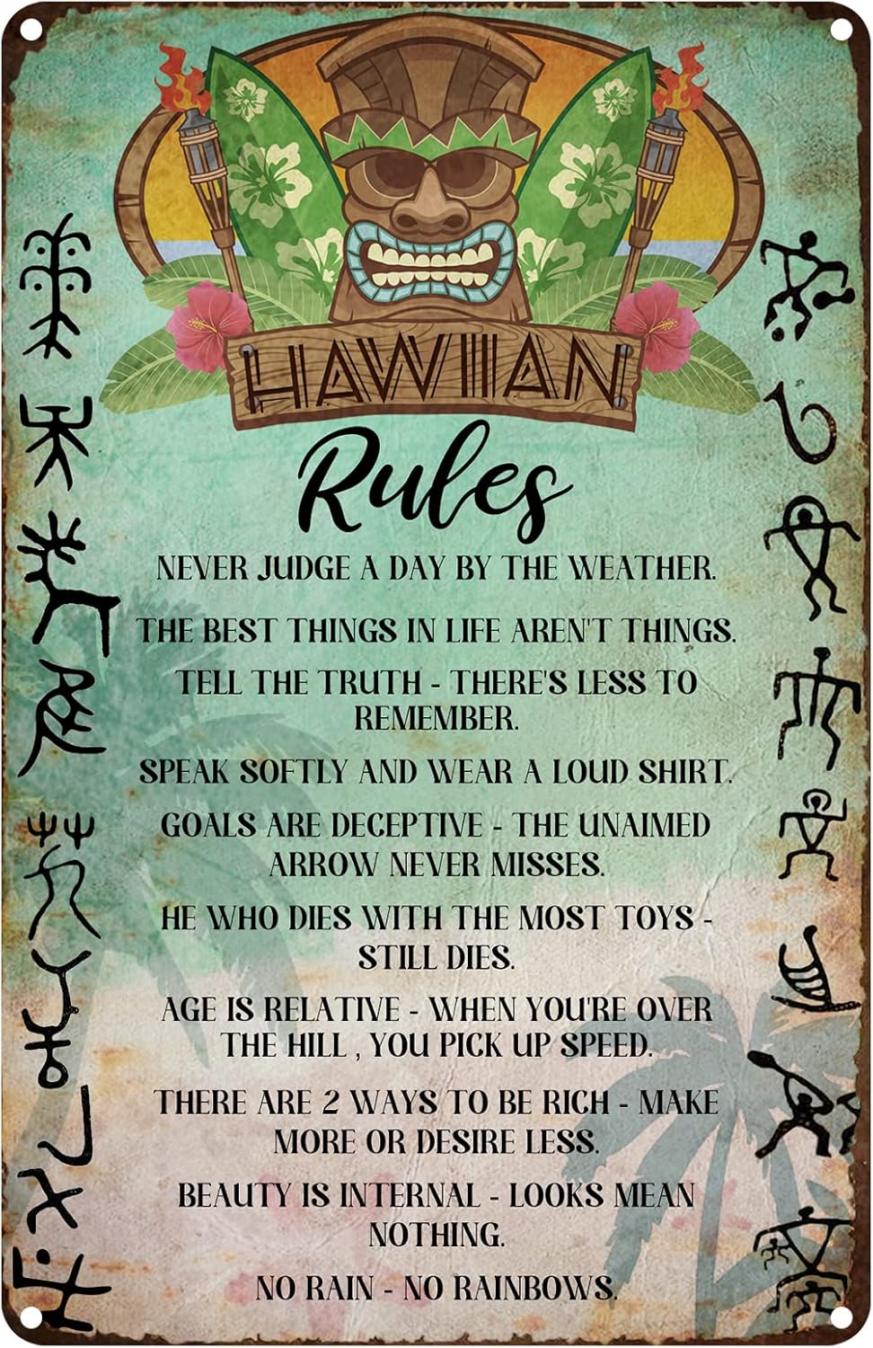 Vintage Tin Sign Hawaiian Rule - огляд і ціна Home Bathroom Rules