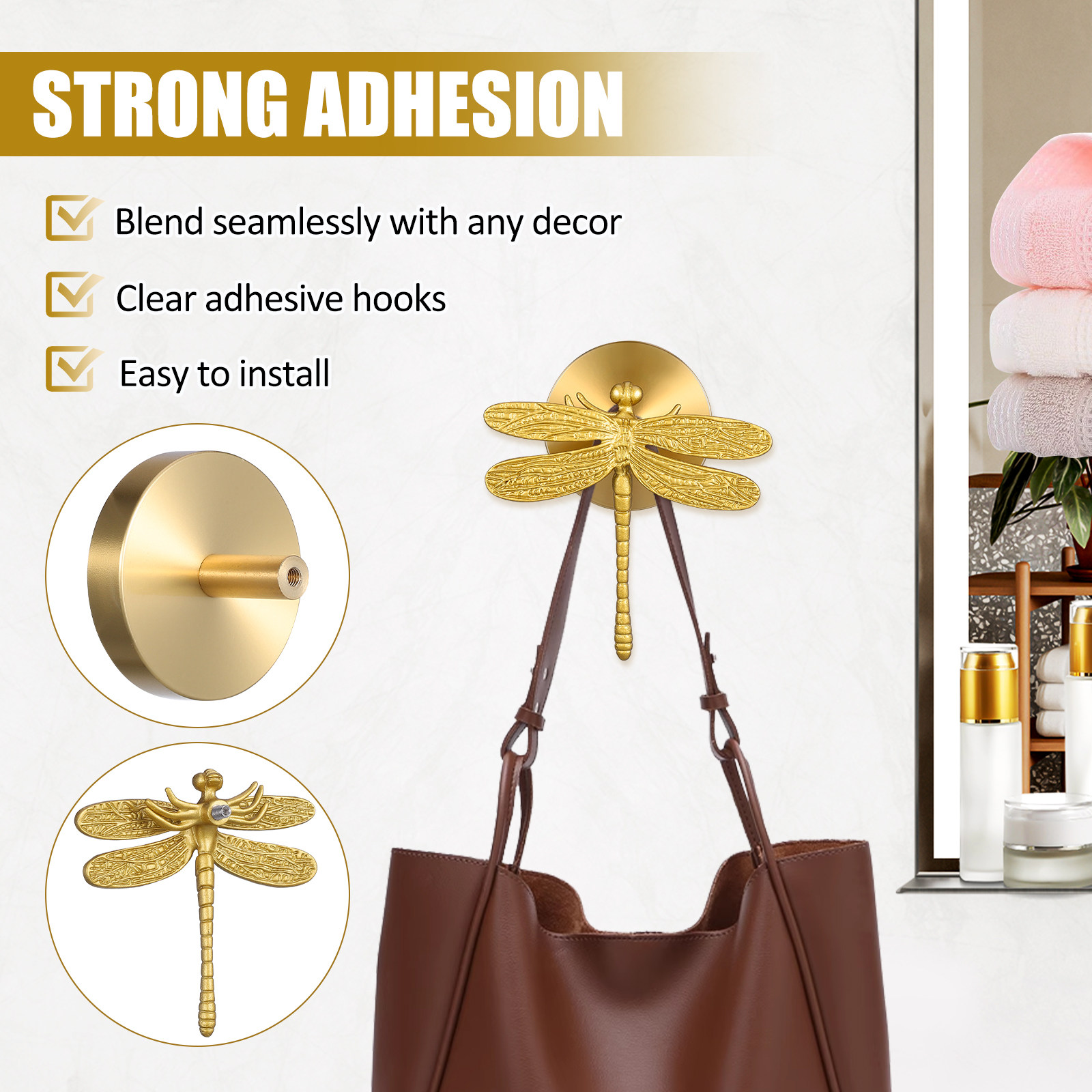 Wall Mounted Coat Hook Brass D - огляд і ціна Home Bathroom Towels