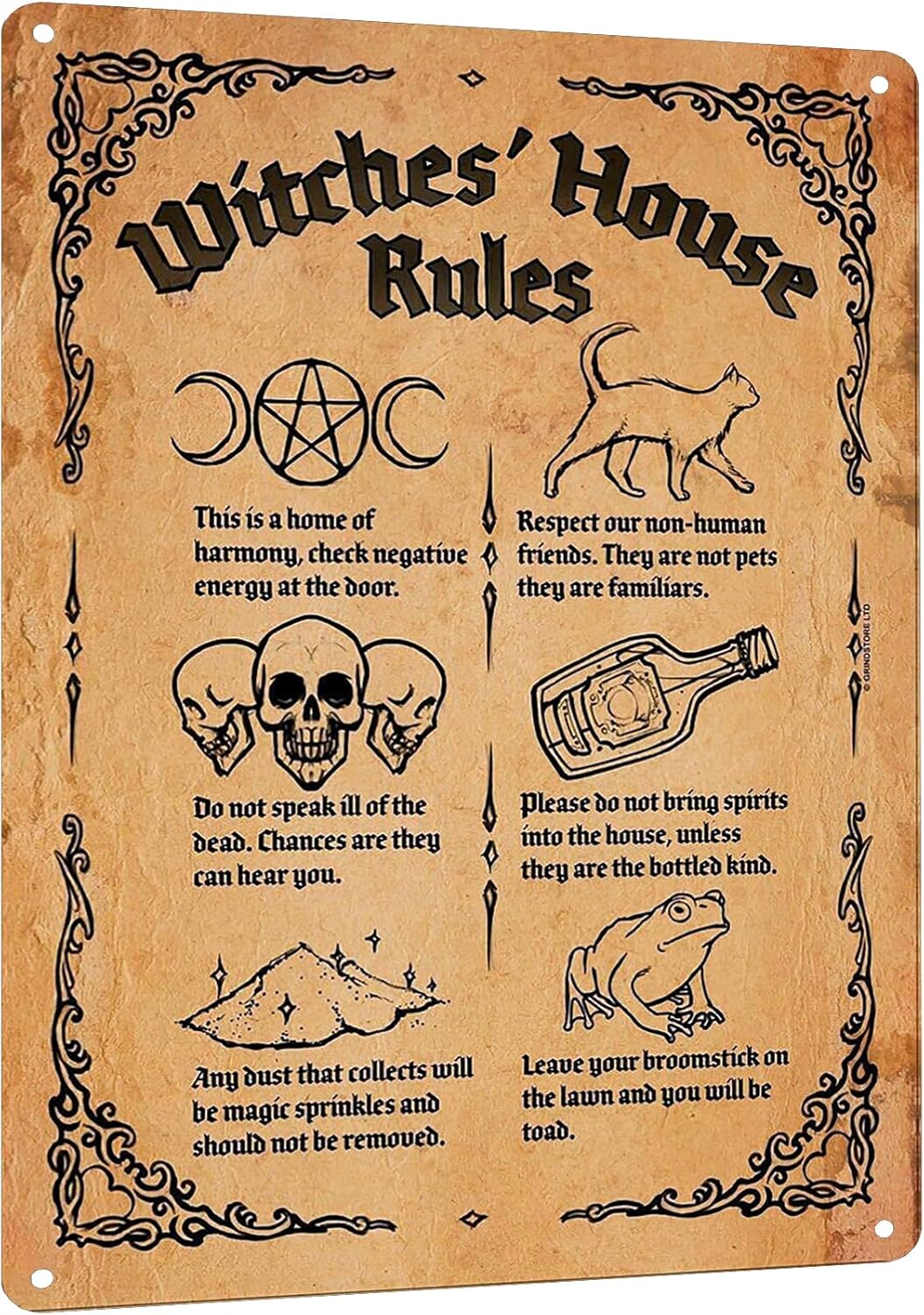 Y1, Witch;s House Rules Metal  - огляд і ціна Home Bathroom Rules