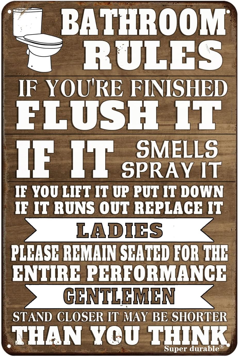 Funny Bathroom Rules Metal Tin - огляд і ціна Home Bathroom Rules