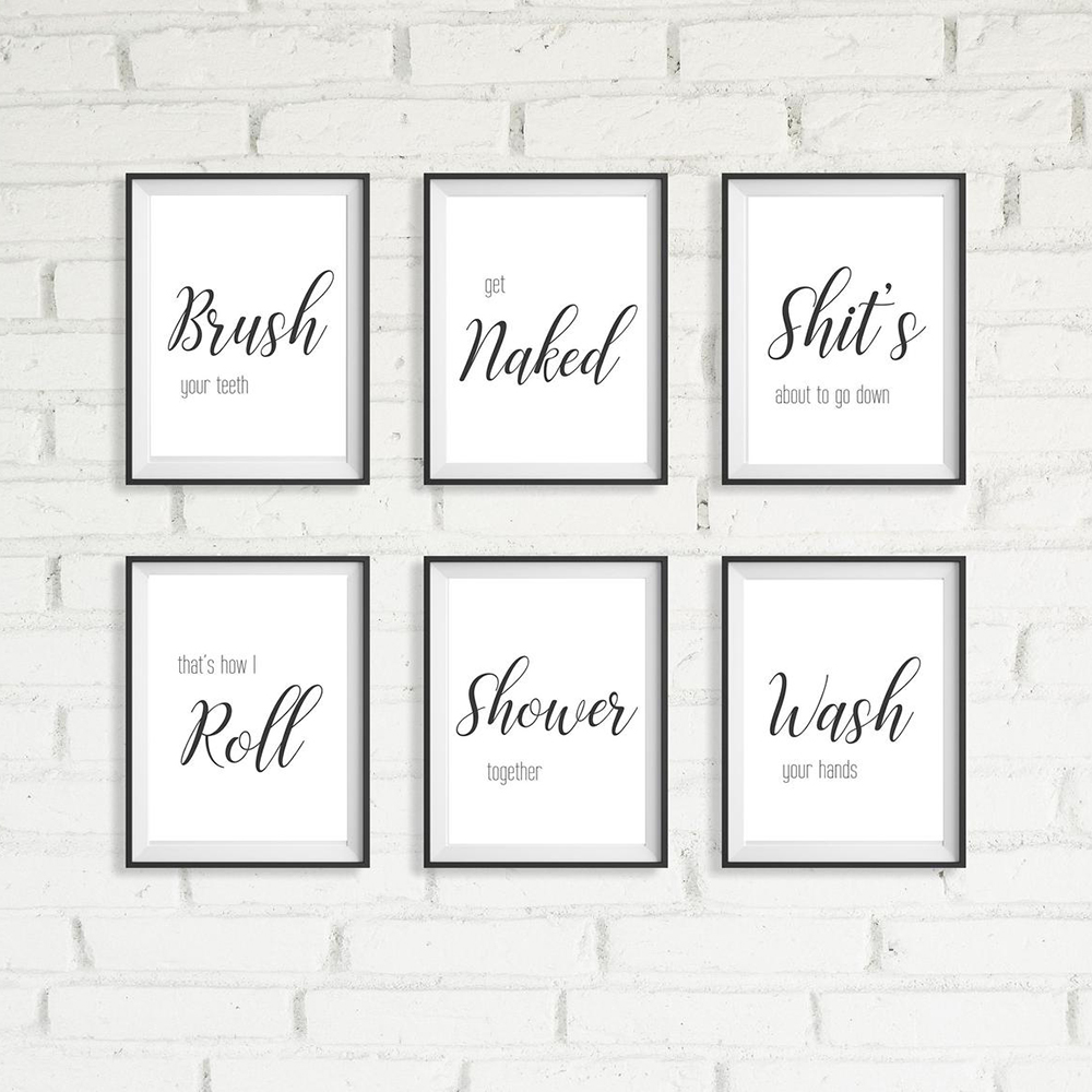 Wall Art Canvas Painting Funny - огляд і ціна Home Bathroom Rules