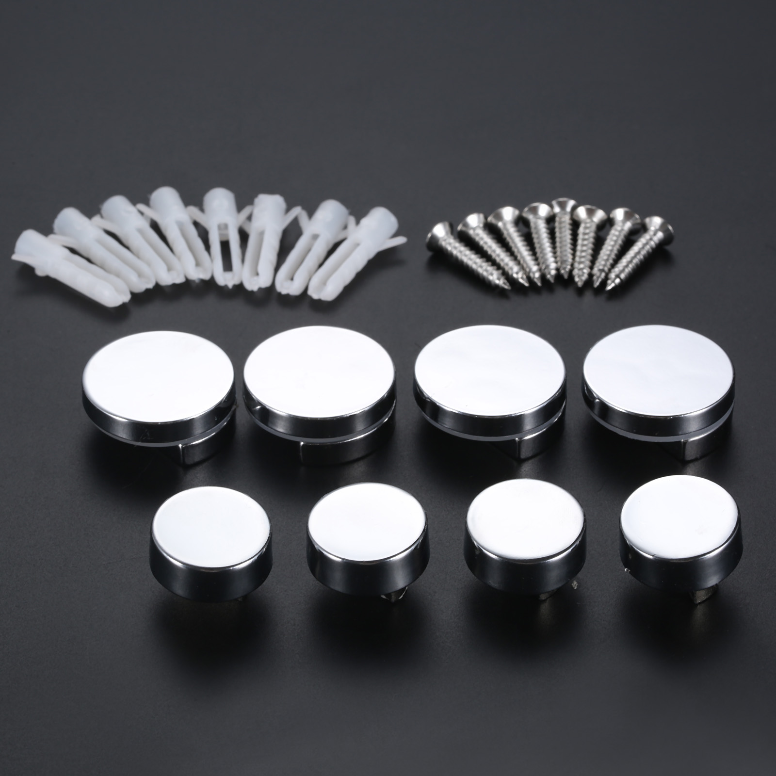 4pcs 20/27mm Round Glass Clamp - огляд і ціна Home Hardware Bathroom Mirrors