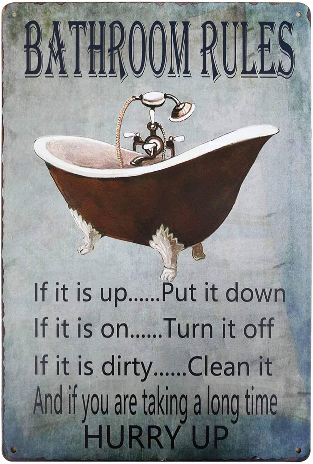 PXIYOU Rustic Bathroom Rules T - огляд і ціна Home Bathroom Rules