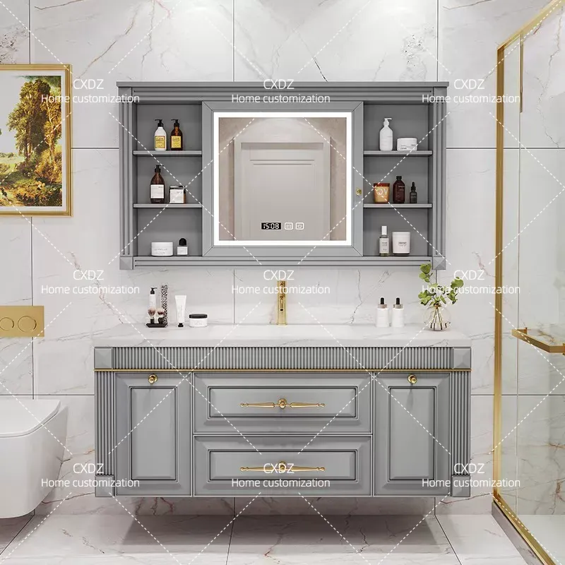 American Oak Rock Slab Seamles - огляд і ціна Home Bathroom Vanity Combo