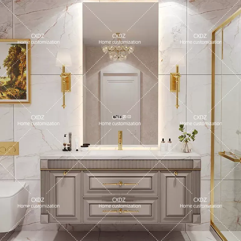 American Oak Rock Slab Seamles - огляд і ціна Home Bathroom Vanity Combo