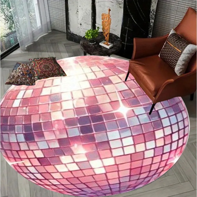 Colorful Square Pattern Round  - огляд і ціна Home Goods Bathroom Rugs